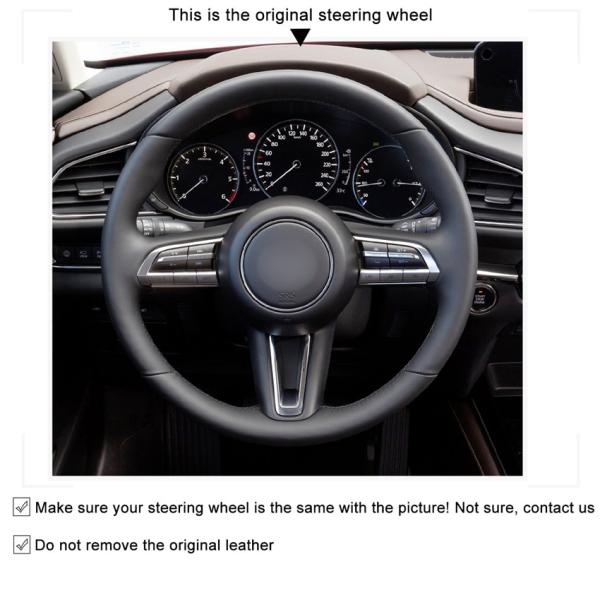 CX-3 Black Hand Stitching Leather Cover for Mazda CX-30 CX30 Mazda 3 Axela 2019-2020