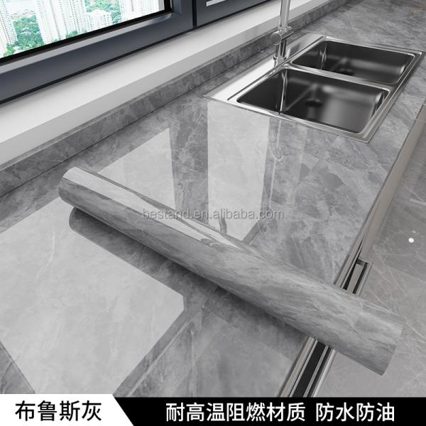 Peel Off Marble Wallpaper Heat Resistant 10m Black Marble Effect Wallpaper