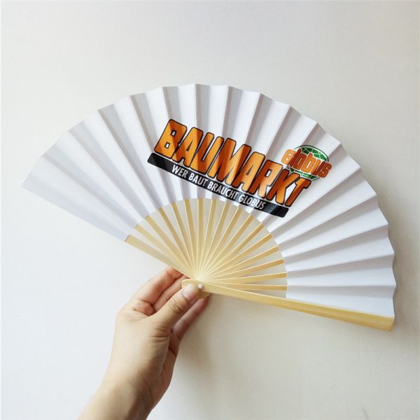 [I AM YOUR FANS] Natural Wood Silk Hand Fan for Wedding Favors & Party Gifts