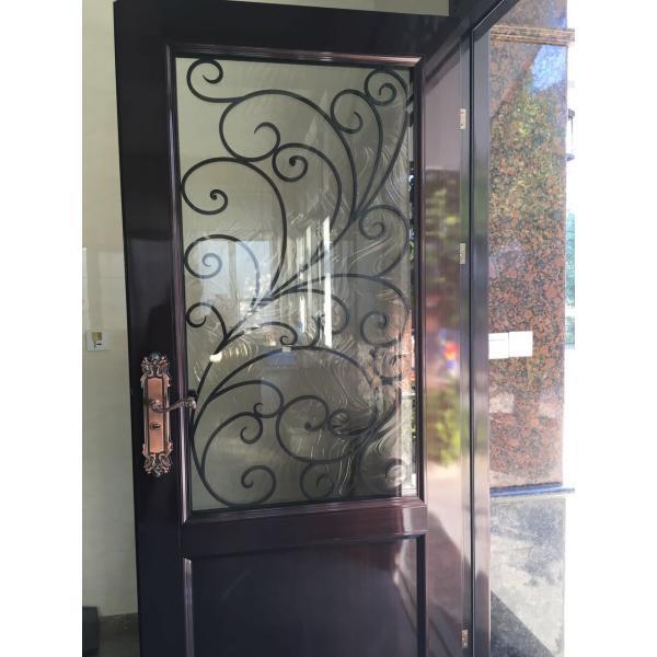 Стекло двери утюга анти- ржавчины низкое е, входные двери горячего погружения гальванизированные двойные