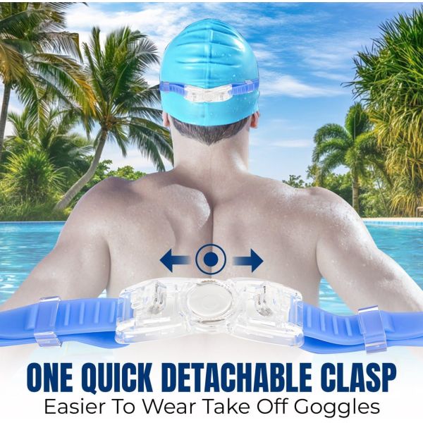 Adjustable Elasticity UV Protection Swimming Goggles with PC & Silicone Material for Racing and Anti-Fog