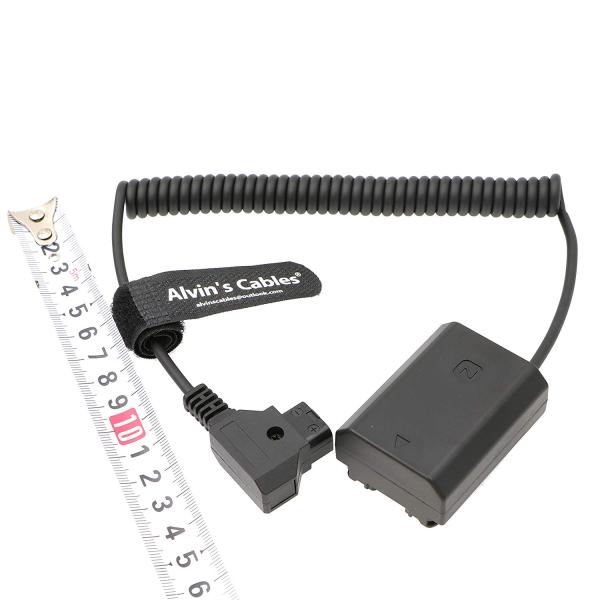 Alvin's Cables NP FZ100 D to D tap Coiled Power Cable for Sony A7III A7RIII A7SIII A9 Camera