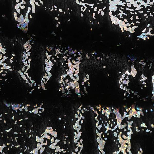 Recycled Factory Textile 100 Polyester Neon Hot Stamping Foil Bronzed Silver Faux Rabbit Fur Fabric for Pillows Home Blanket