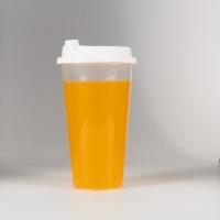 Coupe en plastique polyester jetable transparente/blanche ronde Logo personnalisé Coupe en plastique pour jus et thé Boba