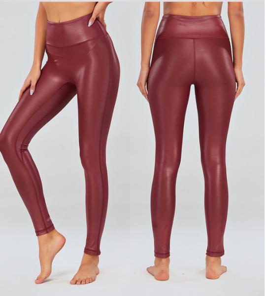 Caneleiras altas da compressão da cintura das mulheres coloridas das caneleiras das calças justas do Gym das senhoras