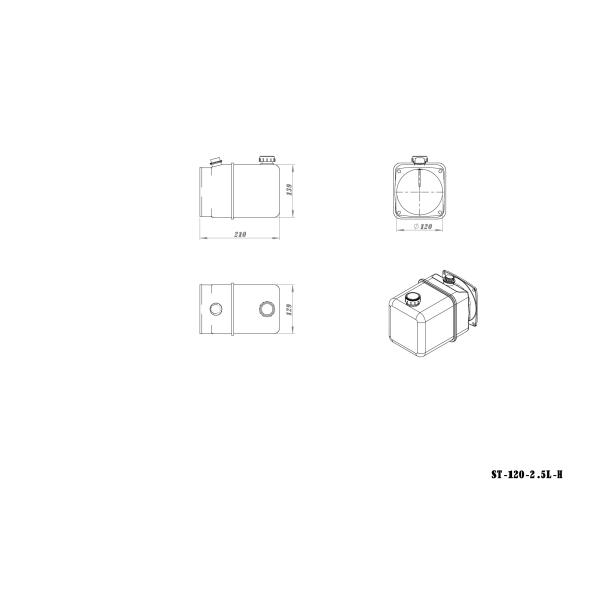 материал PP гидравлического танка резервуара для масла 2.5L пластиковый