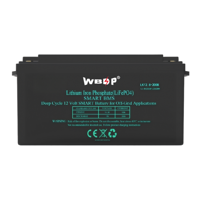 Deep Cycle 12V 200Ah LiFePO4 Battery High Capacity Off Grid Lithium Battery Customizable