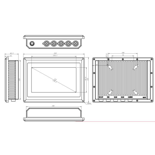 Алюминиевый ПК IP65 1024x600 панели сплава IK07 изрезанный с CANBUS