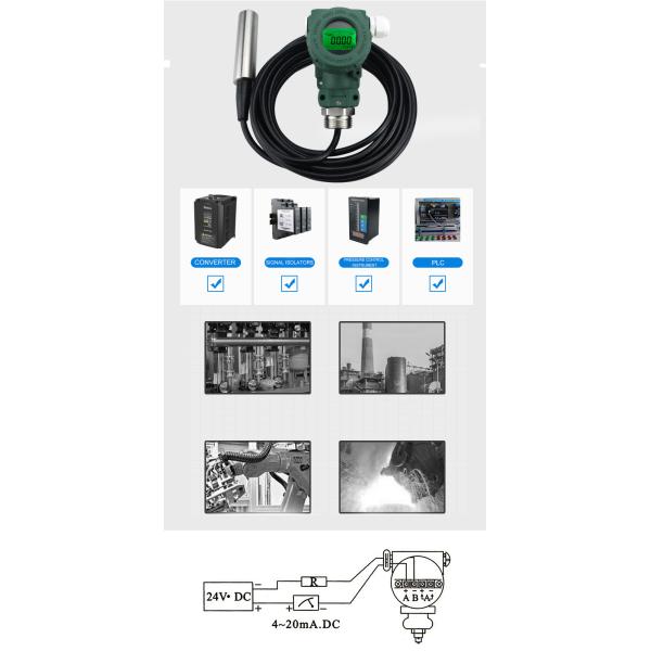Stainless Steel High Accuracy Oil Hydraulic Pressure Sensor Input Type Level Transmitter