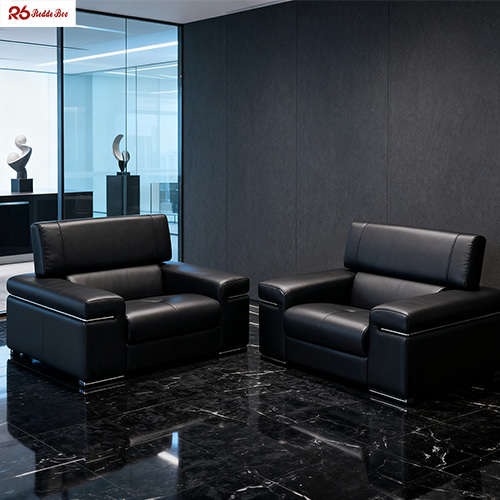 Luxury Design Leather Sofa Sets with Adjustable Headrest for Hotel Lobby Use