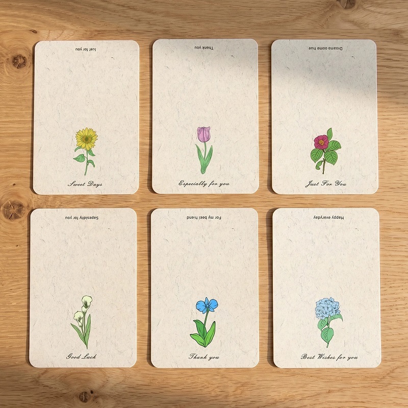 Vintage Floral Printed Thank You Cards With Brown Kraft Paper Envelopes
