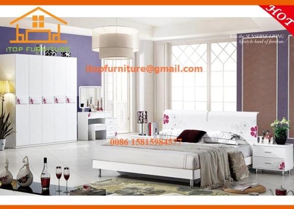 2016 high gloss cheap wholesale simple mdf modern home bedroom furniture sets designs