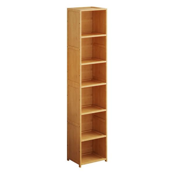 Apartment Storage Organizer Cube with Doors,Bamboo Tall Bookcase Rack Shelving Unit, Cabinet Container in Living Room