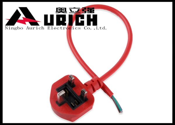 Waterproof BSI Approved UK Power Cord For Home Appliance Red Color