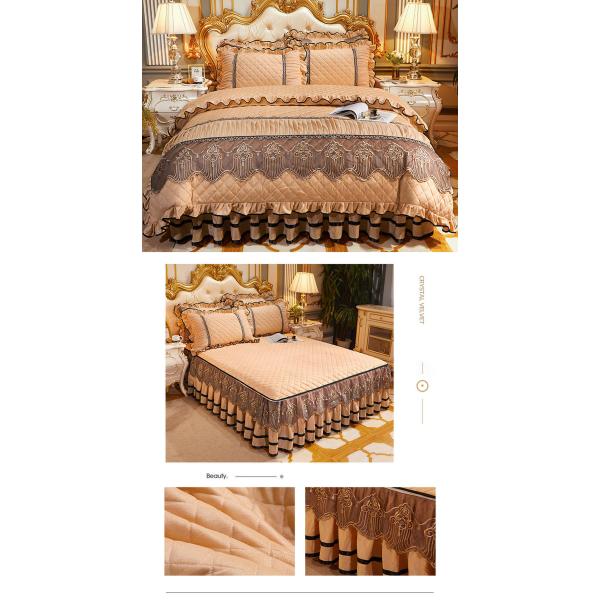 Set de ropa de cama de bodas de cuatro piezas con cuidado fácil