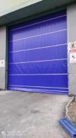 Portes à rouleaux en tissu industriel bleu Protection de sécurité Portes à empilage rapide