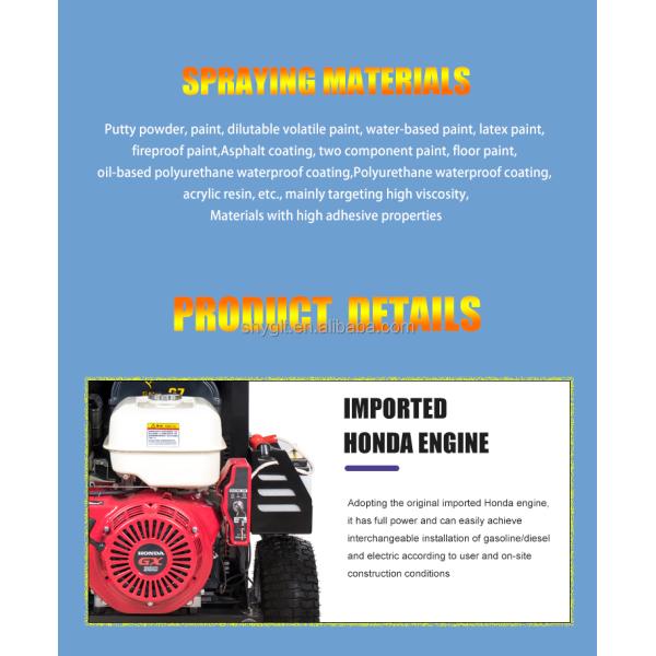 Oil Based Waterproof Coating Spray Machine 13HP 7.5KW High Pressure Spray Paint Machine