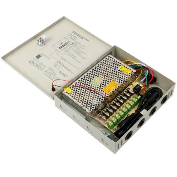 C-Power 110V 220V CCTV 12V 10A 9CH 9 Ports Regulated Power Supply Box Unit
