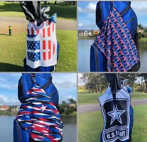 Digital Printed Golf Divot Tool Quick Dry Soft Washable Breathable Cotton Golf Towel