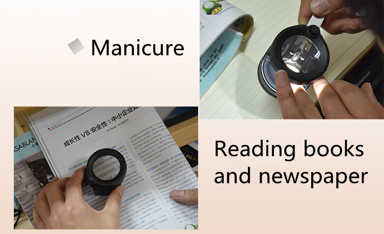 New Design Lighting Magnifying Nail Clipper with Led Light Optical Instruments Magnifying Glass