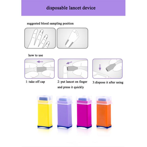 Pressure Activated Safety Lancet Disposable Medical Blood Sampling Device PVC material
