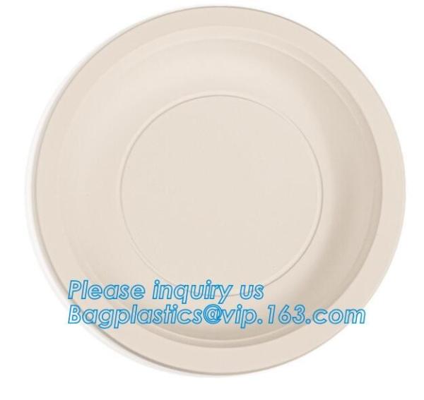 custom printed party plates disposable sugarcane bagasse plate Biodegradable Bamboo disposable paper plates bagease pack