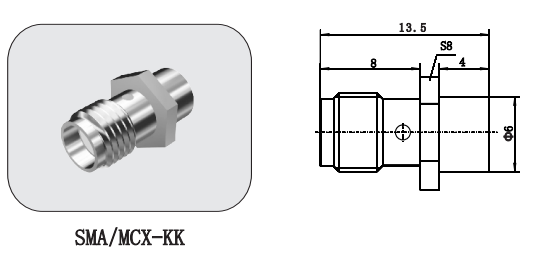 Gold Plated 6GHz SMA Male to MCX Female RF Coaxial Adapter Connector