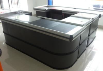 Metal Checkout Desk , Checkout Cashier Counter With Motor Belt For Fast Food Restaurant
