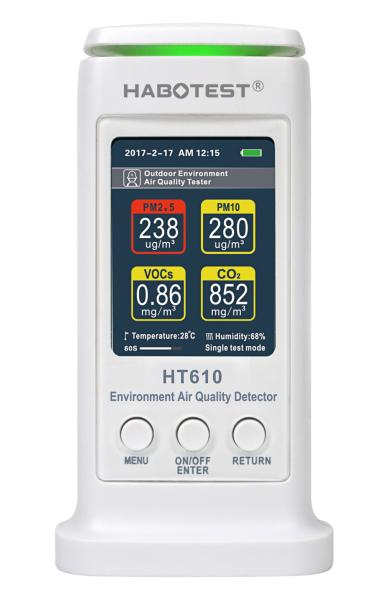 HT610 Air Quality Detector / Indoor Air Quality Meter For Home PM2.5 PM10 TVOC CO2