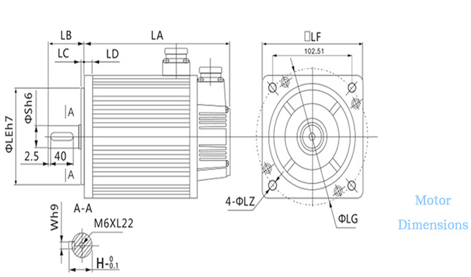 Мотор сервопривода вращающего момента мотора AC 2500RPM 7.7N.M трехфазный 10.5A высокий