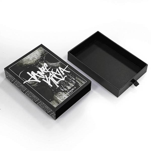 Impressão de logotipo personalizado aceita caixa de presente deslizante matte preto com pedido personalizado