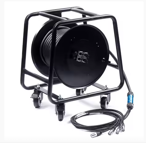 Fan to Fan Ethercon RJ45 Tactical Ethernet 4CH Audio Multicore Network Cable Extender Winding Drum Compatible with WiFi 4G 3G