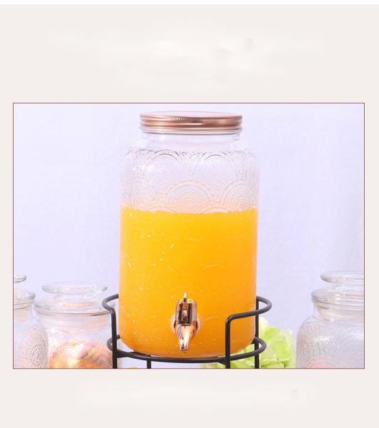 Wholesale Popular Hot Sale 5.5L clear glass beverage juice dispenser with filter