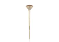 Vonira studio de beauté maquillage cosmétique Highlighter éventail pinceau avec ferrule d'aluminium doré Birch poignée en bois