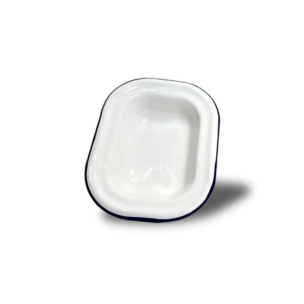 Customized Cast Iron Steel Enamel Serving Dish Plate With 304 Steel Rolled Edge Rim