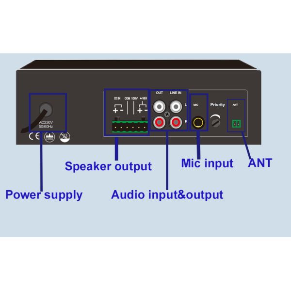Bluetooth MP3 FM 80W Desktop Amplifier 1.5U Class D Mixing Amplifier OEM ODM 
