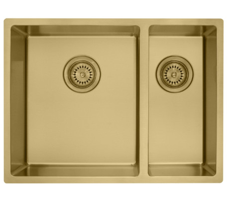 Rose Gold Double Bowl Double Drainer Sink Radius 10 Stainless Steel 304