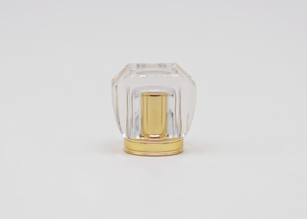 Crimpless  Square Luxury Transparent Aluminum Cosmetic Bottle Cologne Caps
