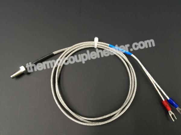 Mecanografíe el sensor de temperatura roscado tornillo del termopar de K M6, alambre de ventaja de la trenza de los SS