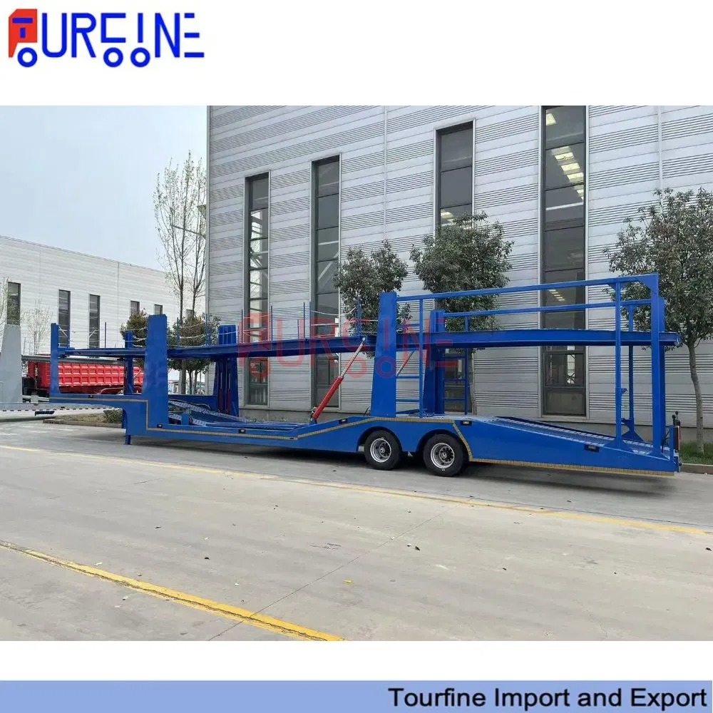 Steel Frame 8 Cars Car Carrier Truck Trailer 2 Axles Vehicle Transport Semi Trailer