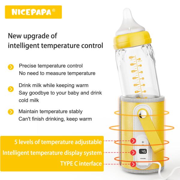 velocidade portátil estreita do aquecedor cinco da garrafa de bebê 8oz ajustável para alimentações da noite
