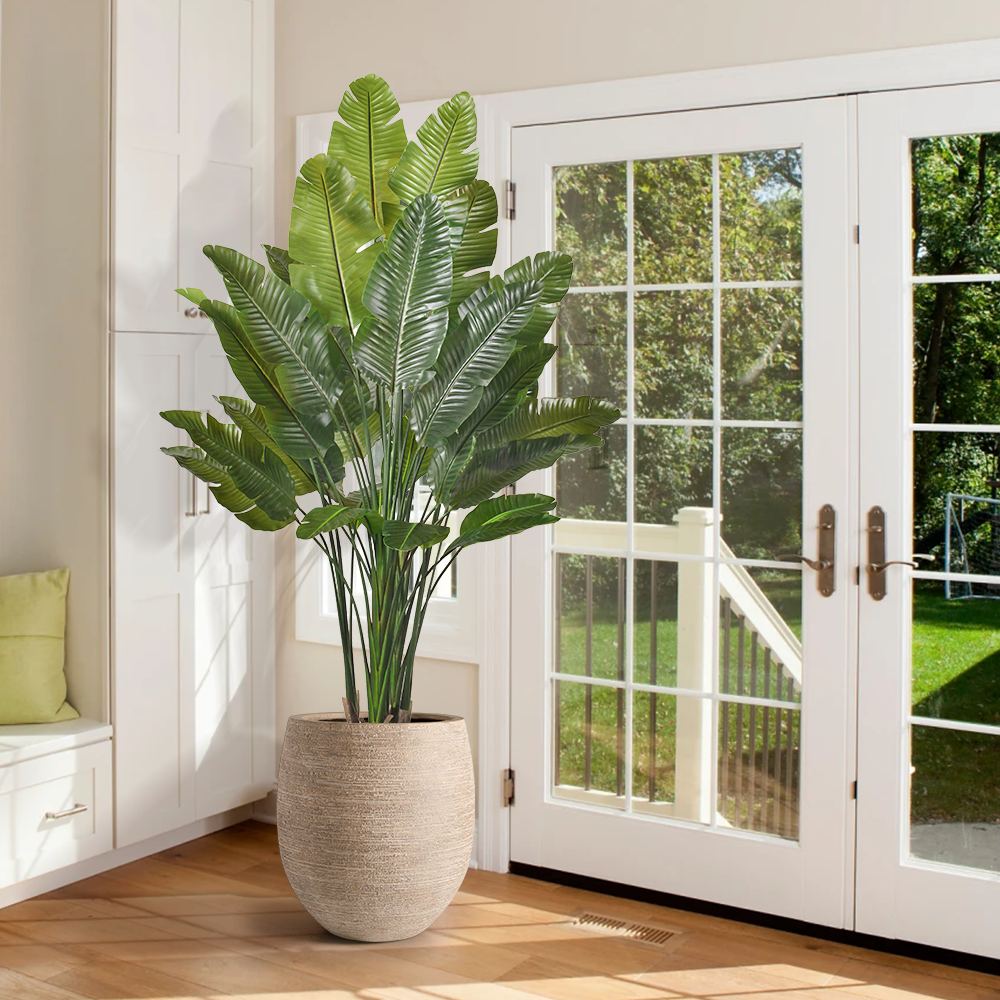 High Quality Real Touch Leaves Artificial Plant Strelitzia Nicolai Fire Resistant Faux Bird of Paradise for Indoor and Outdoor