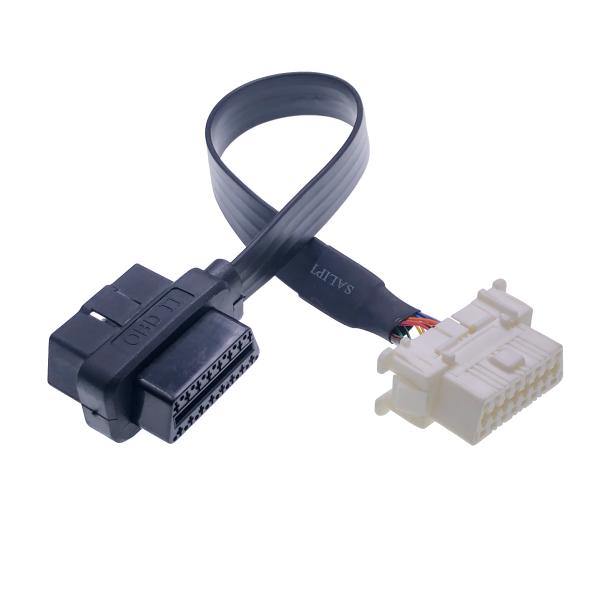 OBD Diagnostic Tool Customized 50CM Right Angle OBD2 OBDII OBD Male to Samsung 12PIN Ribbon Extension Cable