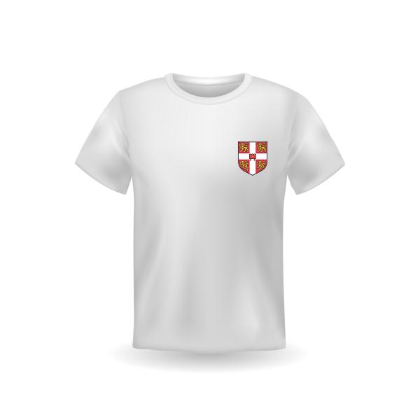 T-Shirt universitário e promocional de tecido respirável com logotipo personalizado e manga curta