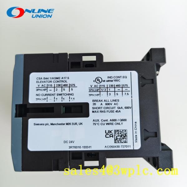 3RT6016-1BB41 SIEMENS   Contactor DC 24 V AC3 4 KW 400 V AUX Contacts