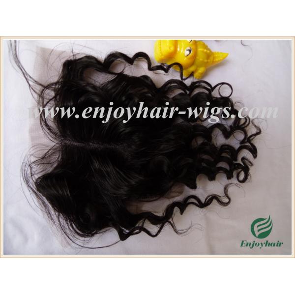 Lace top closure 4''x4'' ,malaysian virgin hair natural color deep wave 10''-24''length