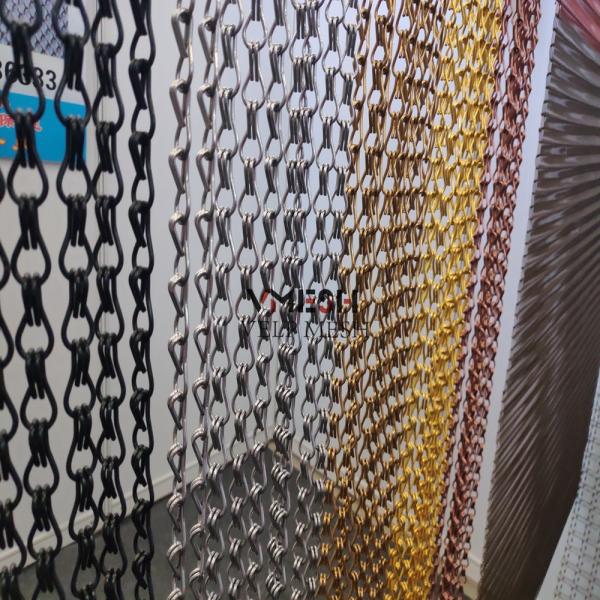 Gold and Silver Stainless Steel Dcorative Ring Mesh Curtain Chain Drapery Fabric
