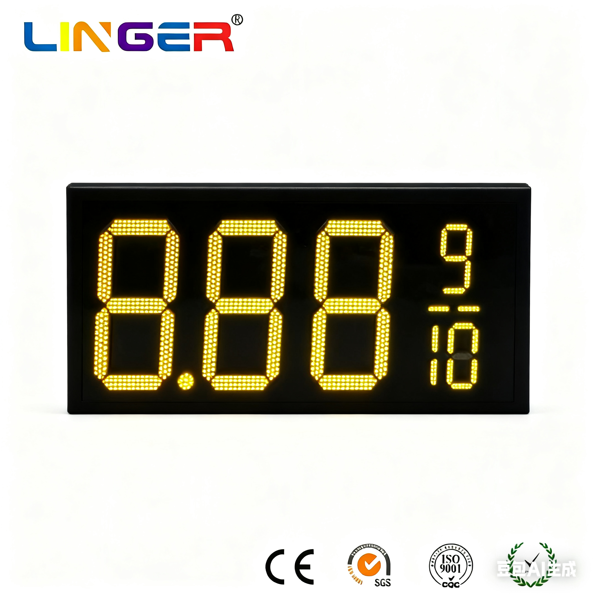Double Sides Gas Price Displays IP67 Digital Gas Signs Yellow Color FR4 1.6mm Thickness PCB