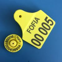 les marques d'oreille électroniques des bétail 125khz, bétail de Rfid étiquette l'identification
