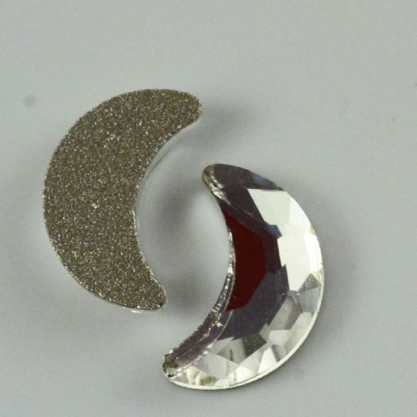 Moon Shaped AB/Clear Color Flatback Stone